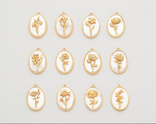 Load image into Gallery viewer, Mother of Pearl Birth Month Flower Necklace