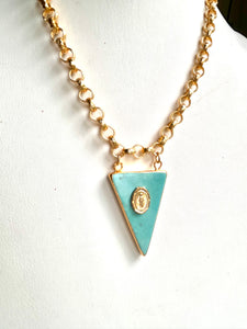 Turquoise Intaglio Mary