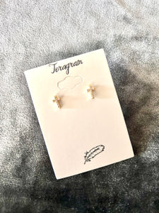 Tiny Cross Studs