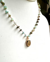 Load image into Gallery viewer, Amazonite Beaded Intaglio Mary