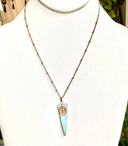 Turquoise Intaglio Mary Necklace