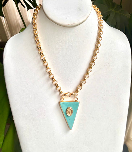 Turquoise Intaglio Mary