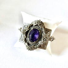 Load image into Gallery viewer, Antique Silver and Purple Buckle Bracelet