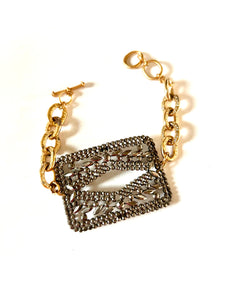 Antique cut steel buckle bracelet