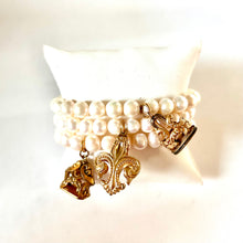 Load image into Gallery viewer, Pearl Bracelets with Vintage Charms