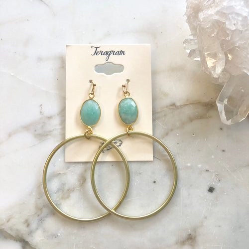 Gemstone Hoop Earrings