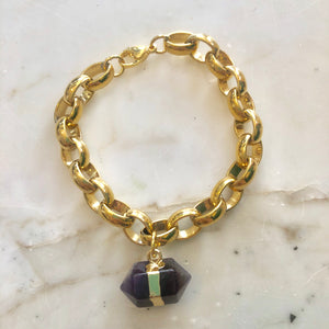 Chunky Chain Gemstone Bracelet