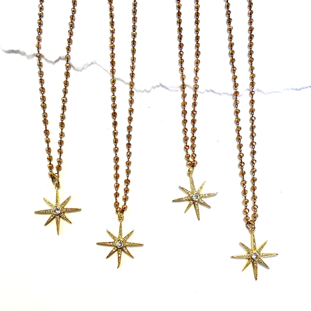 Crystal Beaded Star Necklace