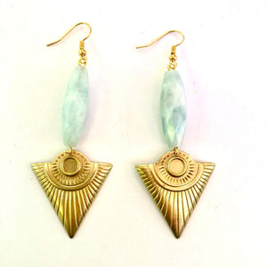 Aquamarine Art Deco Earrings