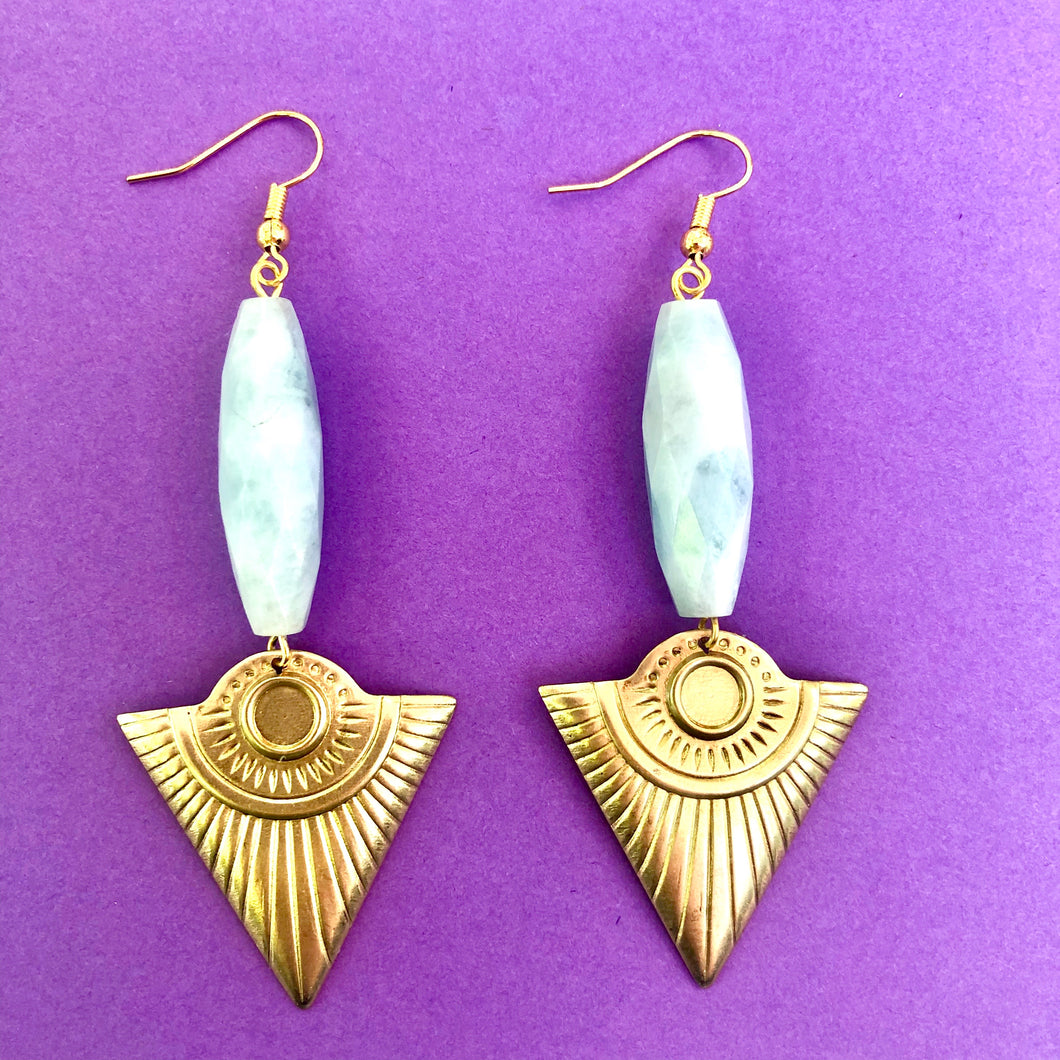 Aquamarine Art Deco Earrings