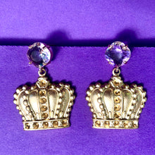 Load image into Gallery viewer, Rhinestone Crown Earrings