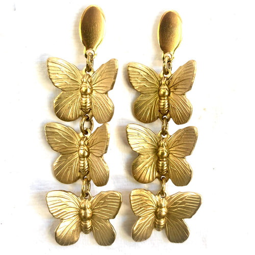 3 Tier Butterfly Earrings