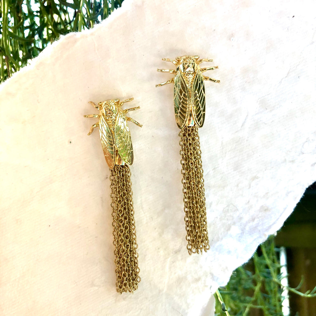 Cicada Tassel Earrings
