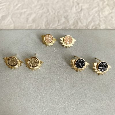 Sunburst Druzy Studs