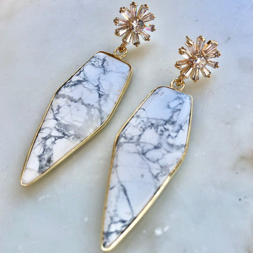 Howlite Statement Earrings
