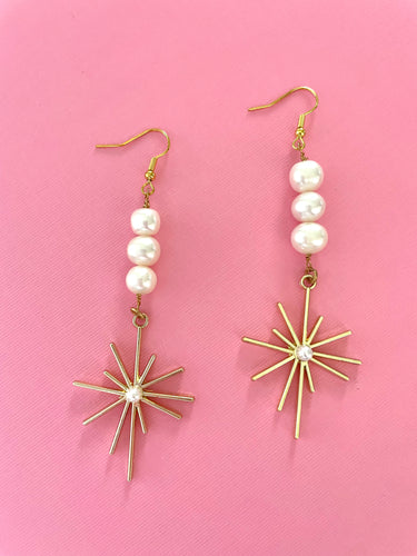 Twinkle Pearl Star Earrings