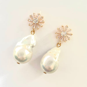 Boroque Pearl Bridal Earrings